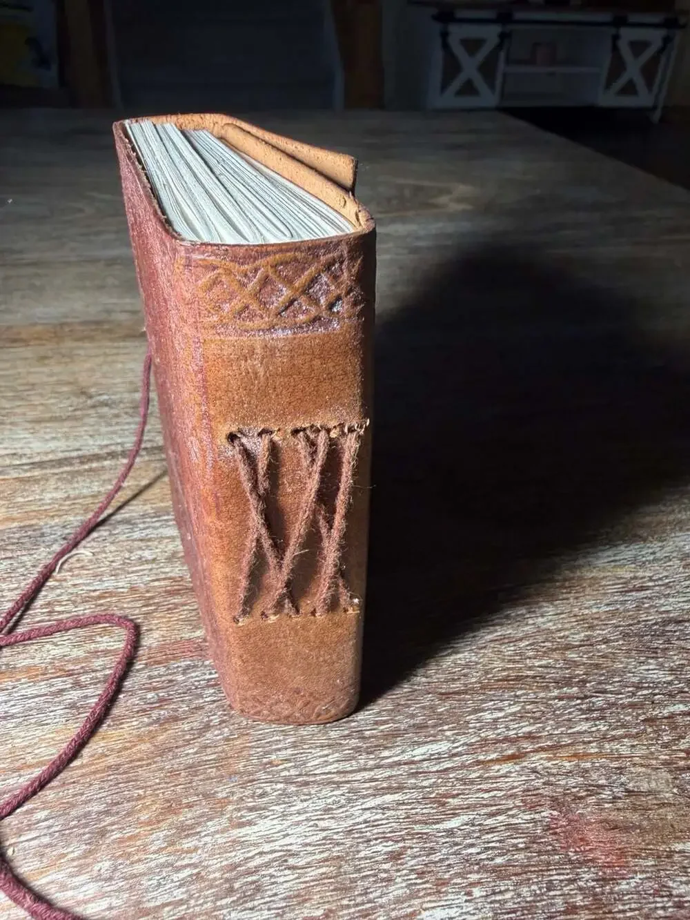 Handmade Embossed Leather Pocket Mini Notebook Journal